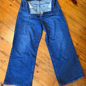Ag Adriano Goldschmied Medium Blue Sage wide leg Crop Jeans -31 Sz